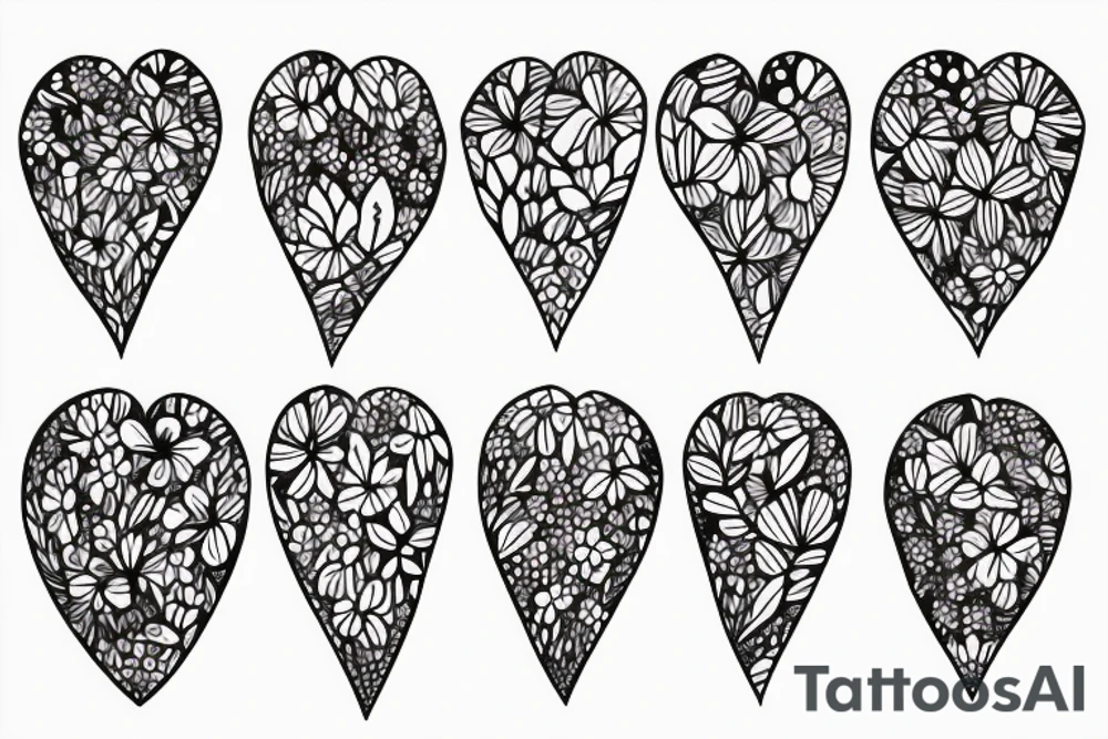 vallentines, minimalistic, heart with flowers tattoo idea