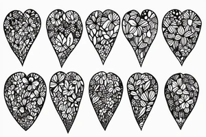 vallentines, minimalistic, heart with flowers tattoo idea