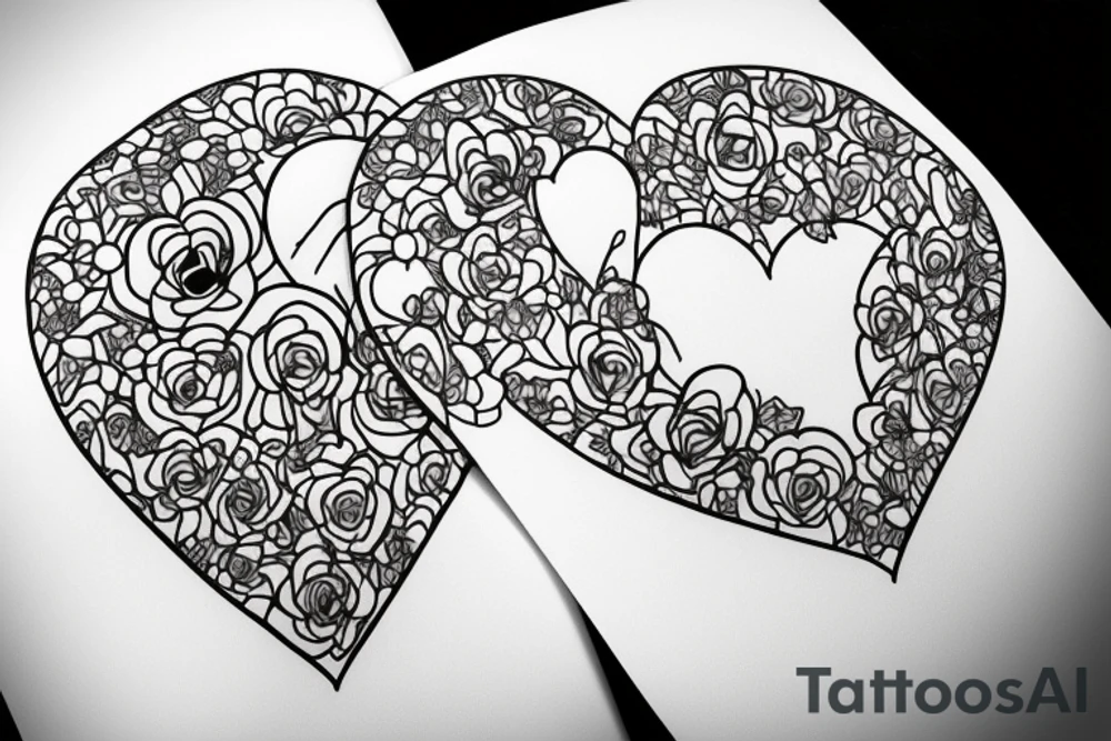 vallentines, minimalistic, heart with flowers tattoo idea