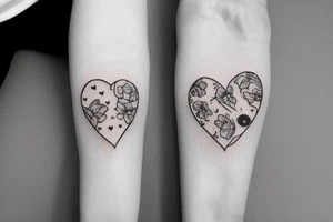 vallentines, minimalistic, heart with flowers tattoo idea