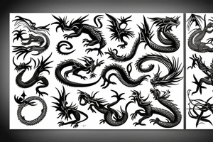 European dragon flying tattoo idea