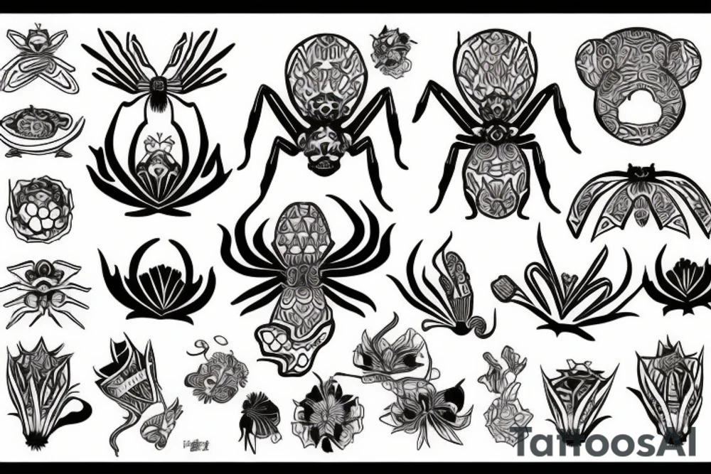Spider Japan lotus tattoo idea