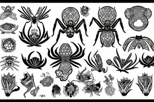 Spider Japan lotus tattoo idea