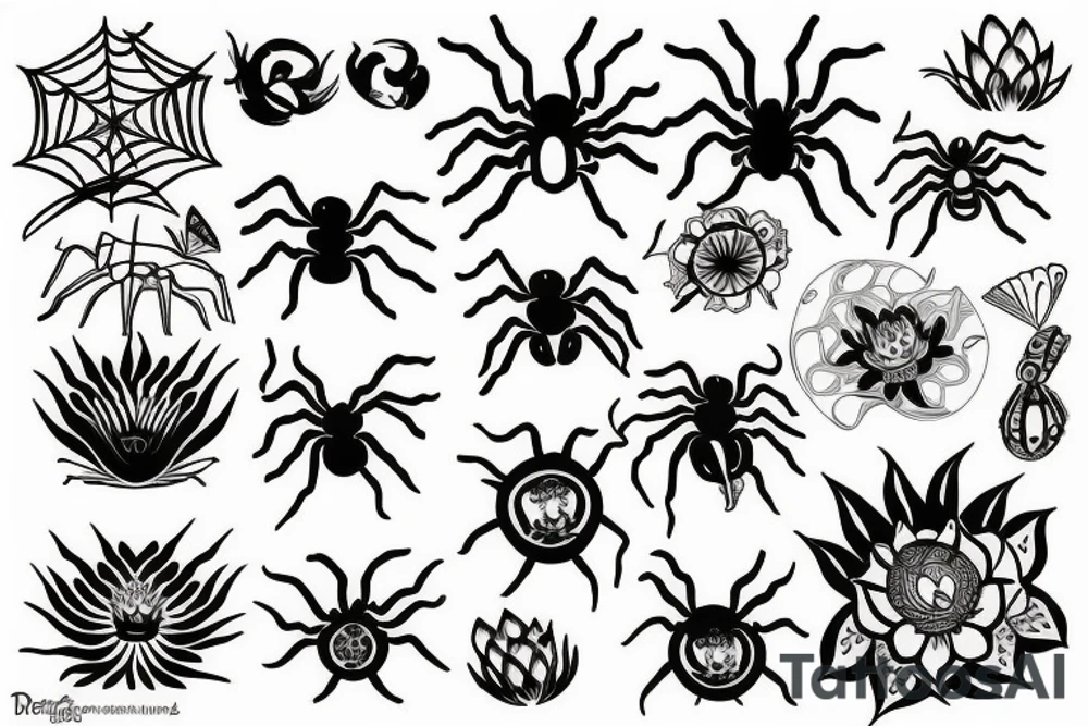 Spider Japan lotus tattoo idea