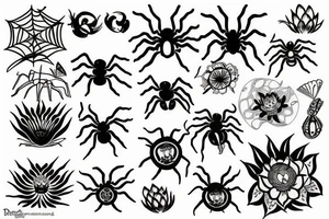 Spider Japan lotus tattoo idea