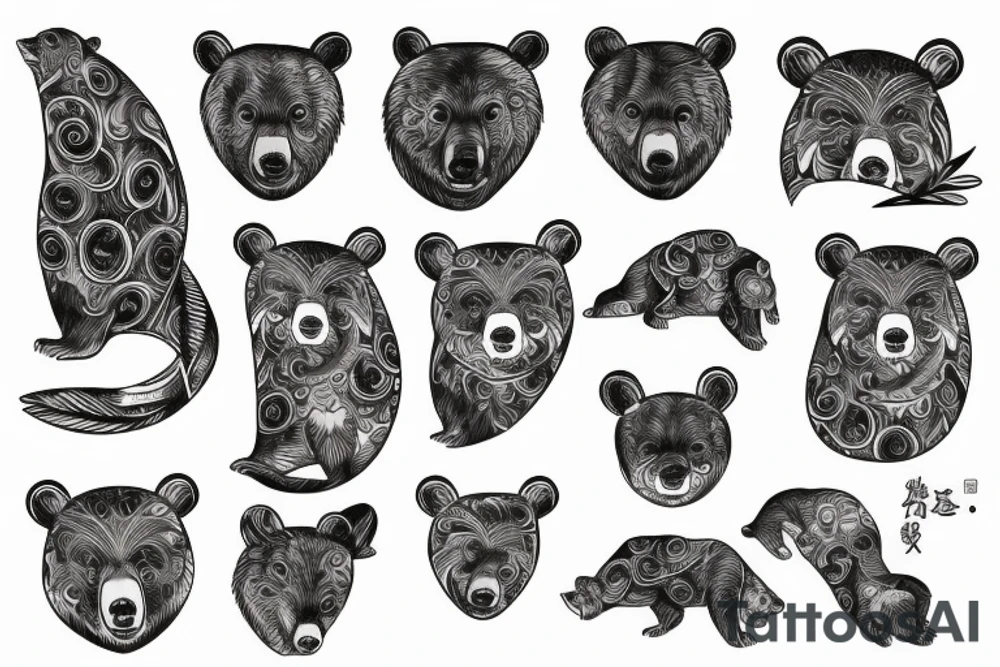 bear on the tree tattoo idea