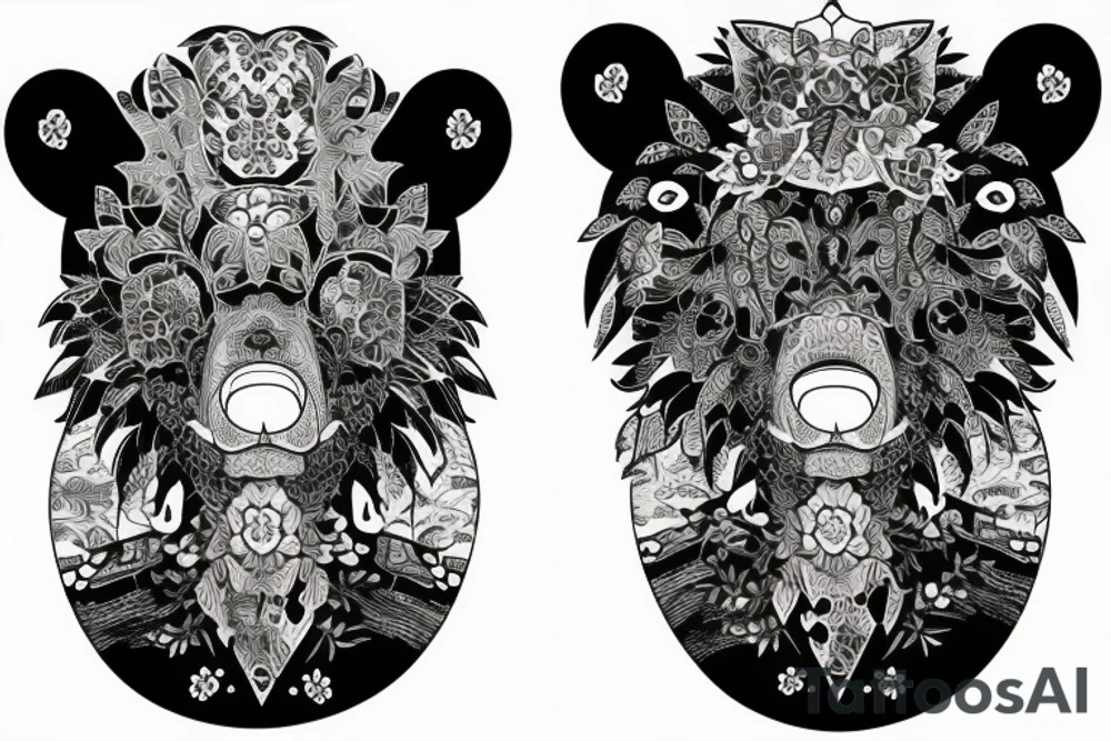 bear on the tree tattoo idea