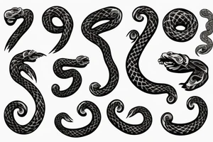 72 number with flowers and snakes tattoo idea