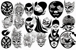 Japanese mask tattoo idea