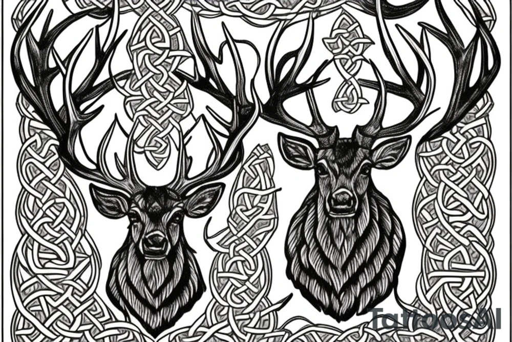 Celtic stag tattoo idea