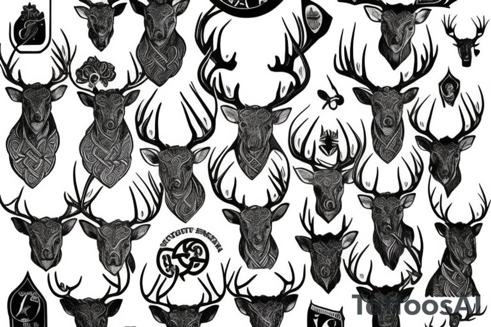 Celtic stag tattoo idea