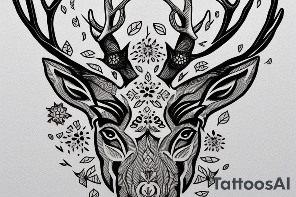Stag head tattoo idea