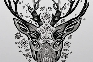 Stag head tattoo idea