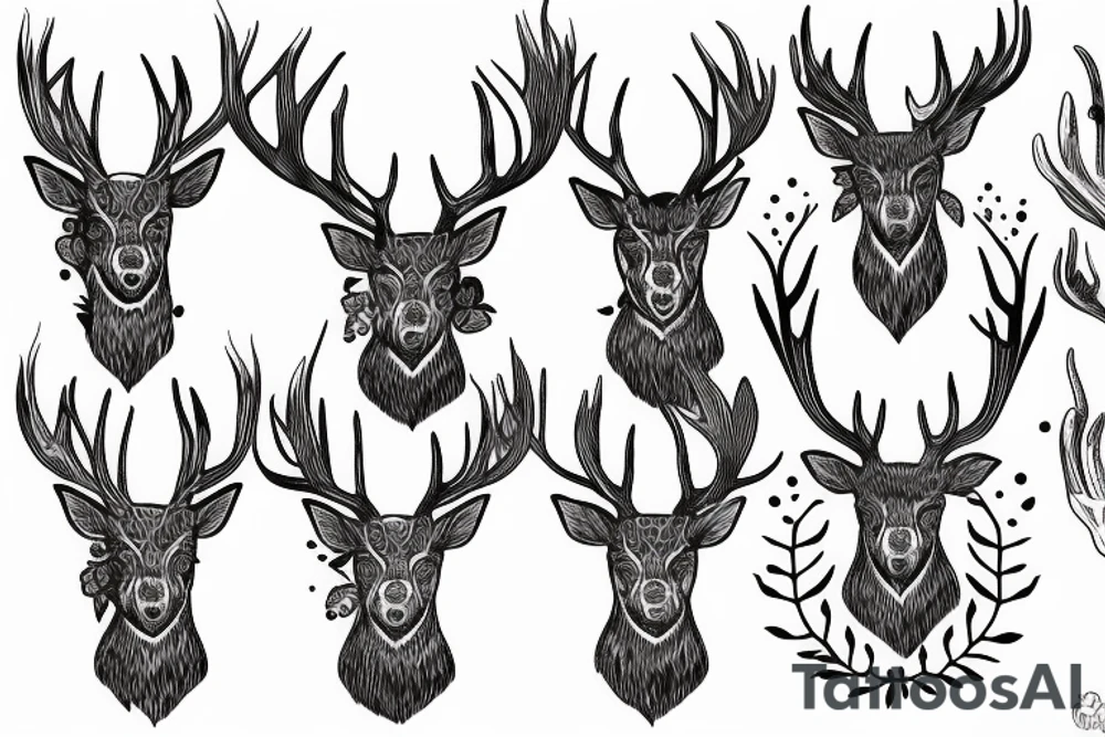 Stag head tattoo idea