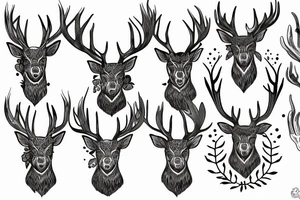 Stag head tattoo idea