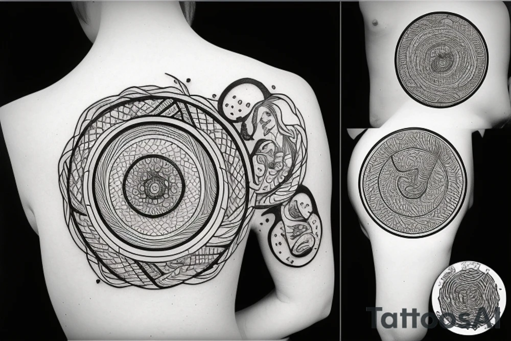 Life imitates art imitates life in a circle tattoo idea