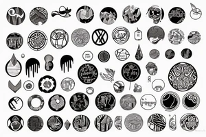 Life imitates art imitates life written in a circular tattoo idea