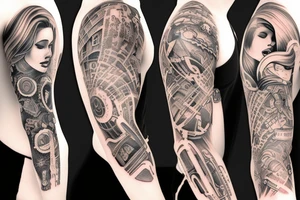 2 Girls 1 Boy Sleeve tattoo idea