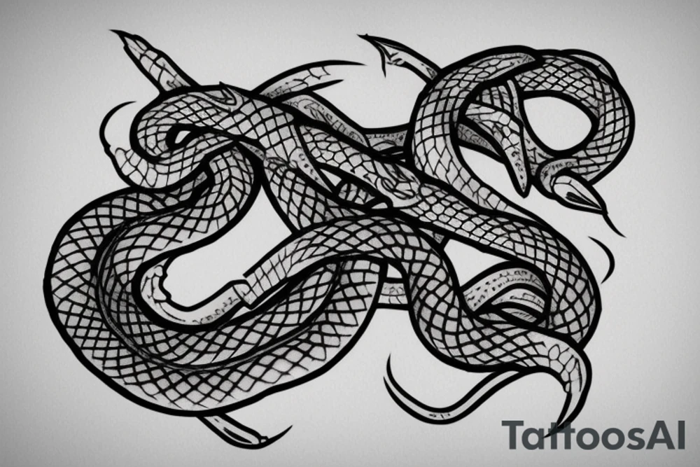 Snake with knife tattoo idea