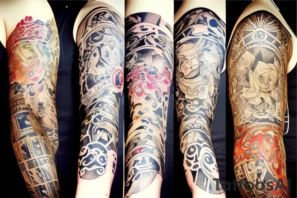 Sleeve Tattoo of a Family tattoo idea