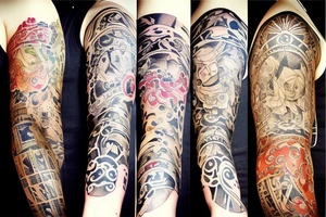 Sleeve Tattoo of a Family tattoo idea