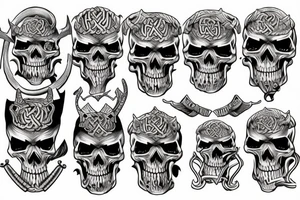 Norse skull guns tattoo idea