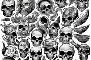 Norse skull guns tattoo idea