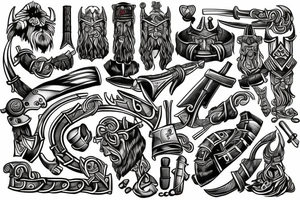 Norse viking guns tattoo idea