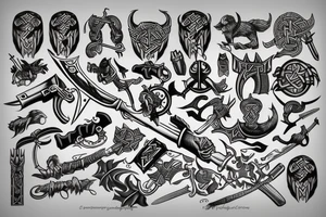 Norse viking guns tattoo idea