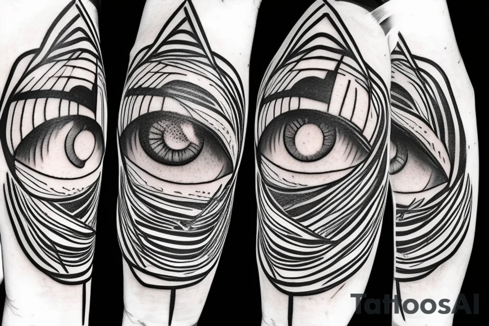 Eye of Providence entwined with rainforest branches tattoo idea