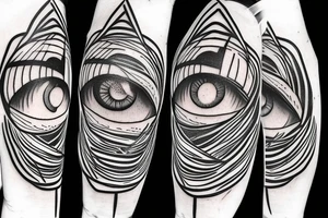 Eye of Providence entwined with rainforest branches tattoo idea