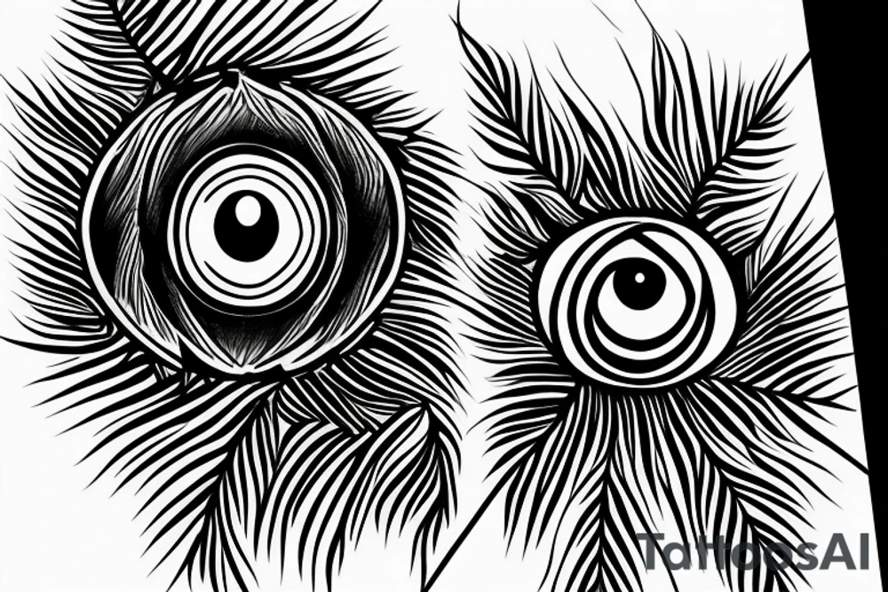Eye of Providence entwined with rainforest branches tattoo idea