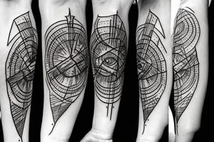 Eye of Providence entwined with rainforest branches tattoo idea