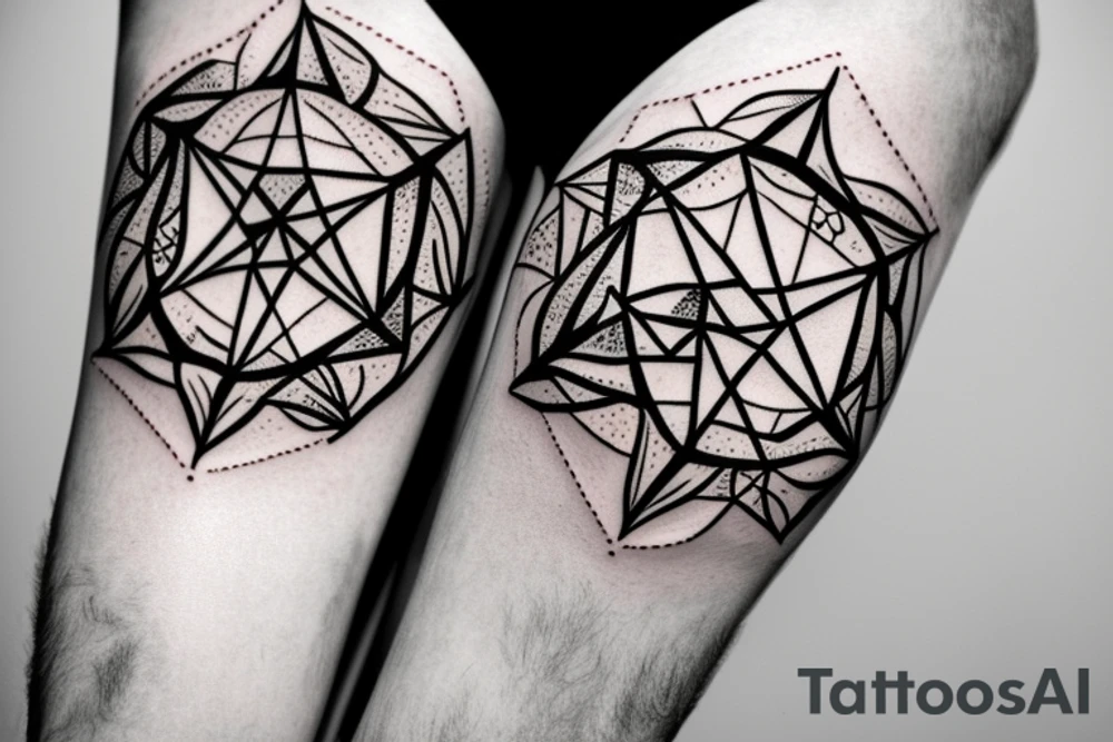 Eye of Providence entwined with rainforest branches tattoo idea
