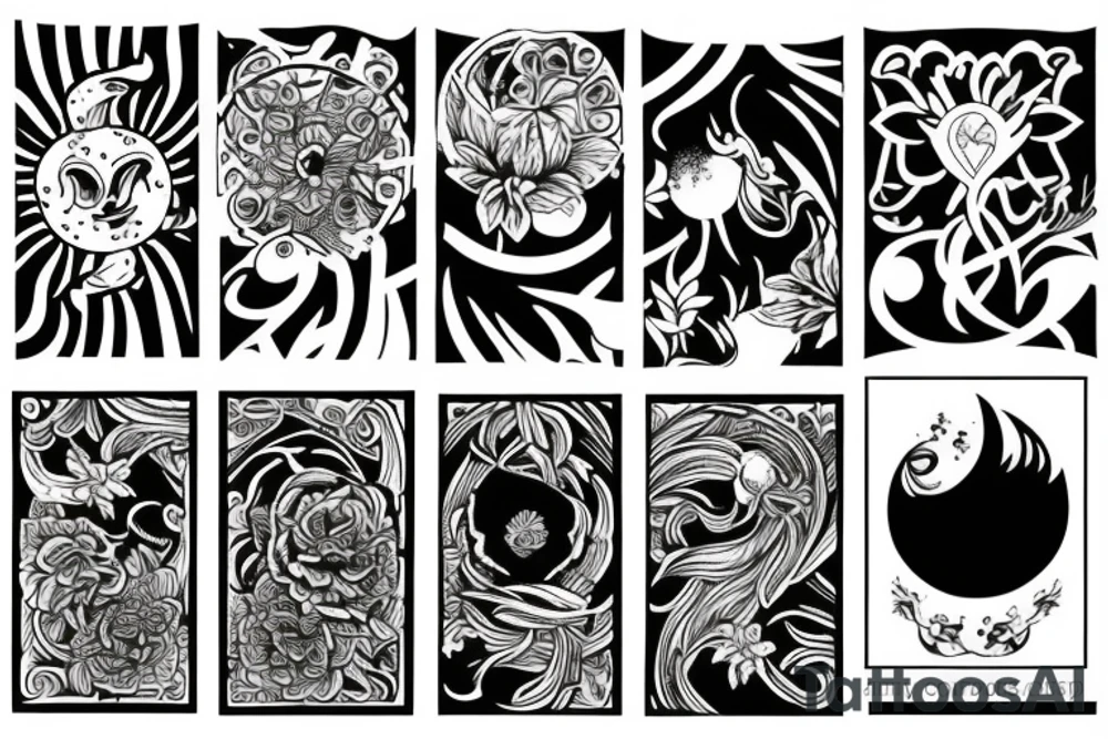 Sunrise garden tattoo idea