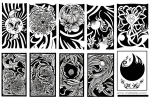 Sunrise garden tattoo idea