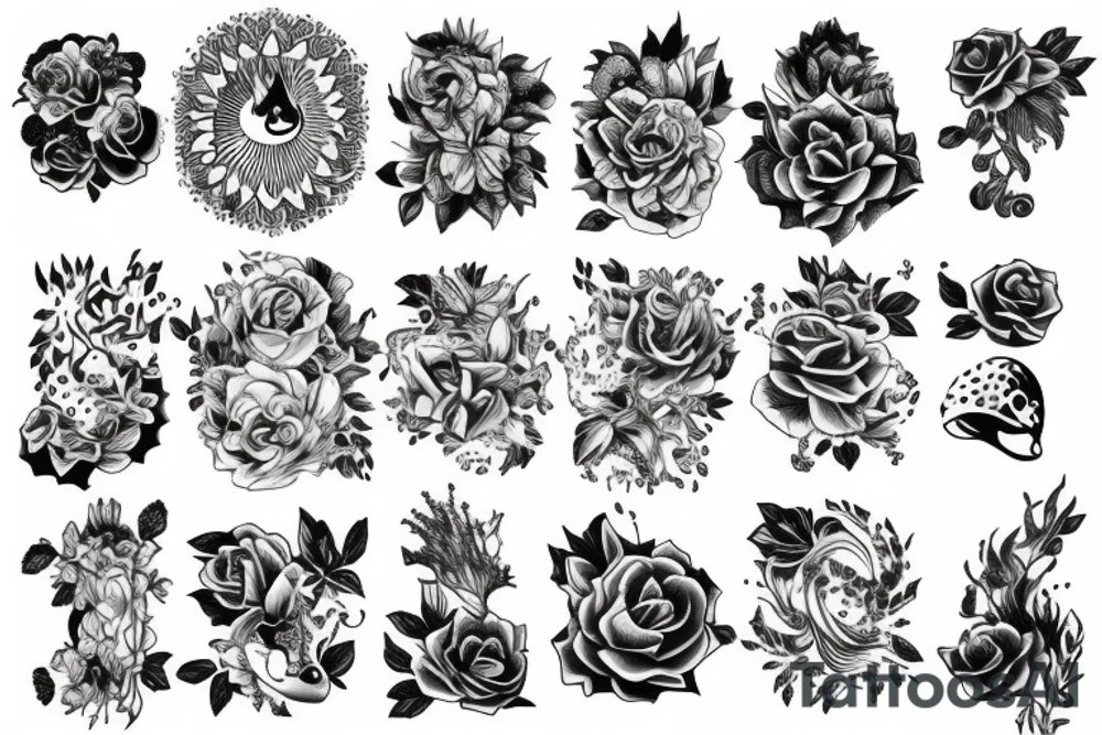 Sunrise garden tattoo idea