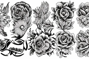 Sunrise garden tattoo idea