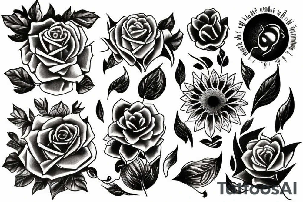Sunrise garden tattoo idea