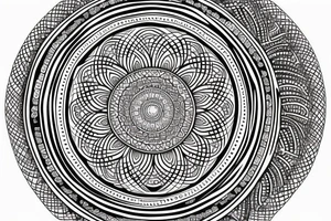 A big round mandala covering the shoulder tattoo idea