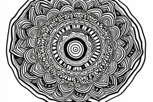 A big round mandala covering the shoulder tattoo idea