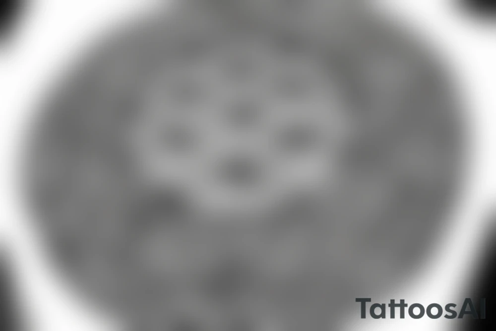 A big round mandala covering the shoulder implementing the flower of life tattoo idea