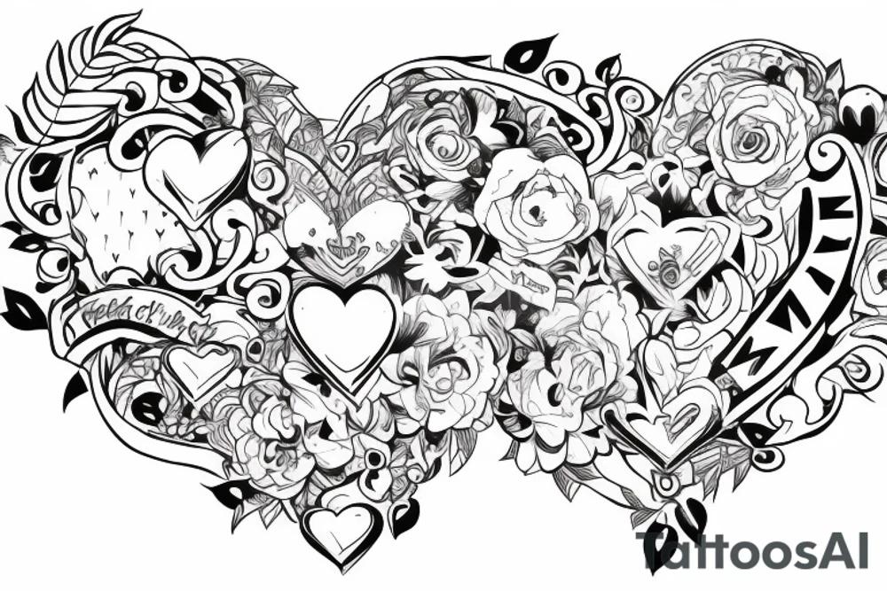 Valentie heart white girl insite tattoo idea