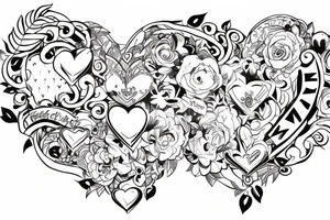 Valentie heart white girl insite tattoo idea