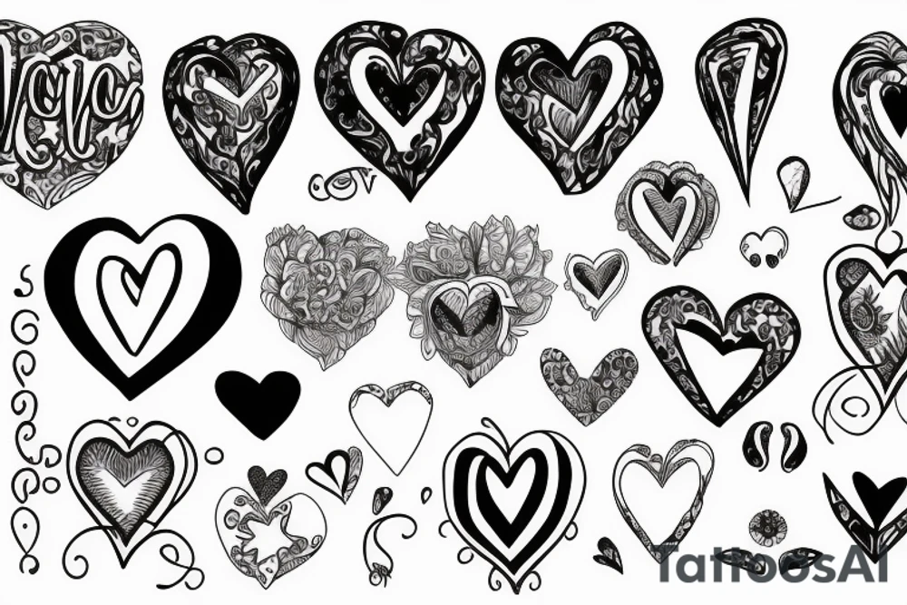 Valentie heart white girl insite tattoo idea