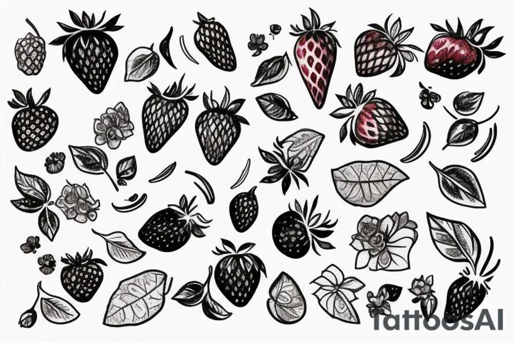 Strawberry wine tattoo idea