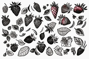 Strawberry wine tattoo idea