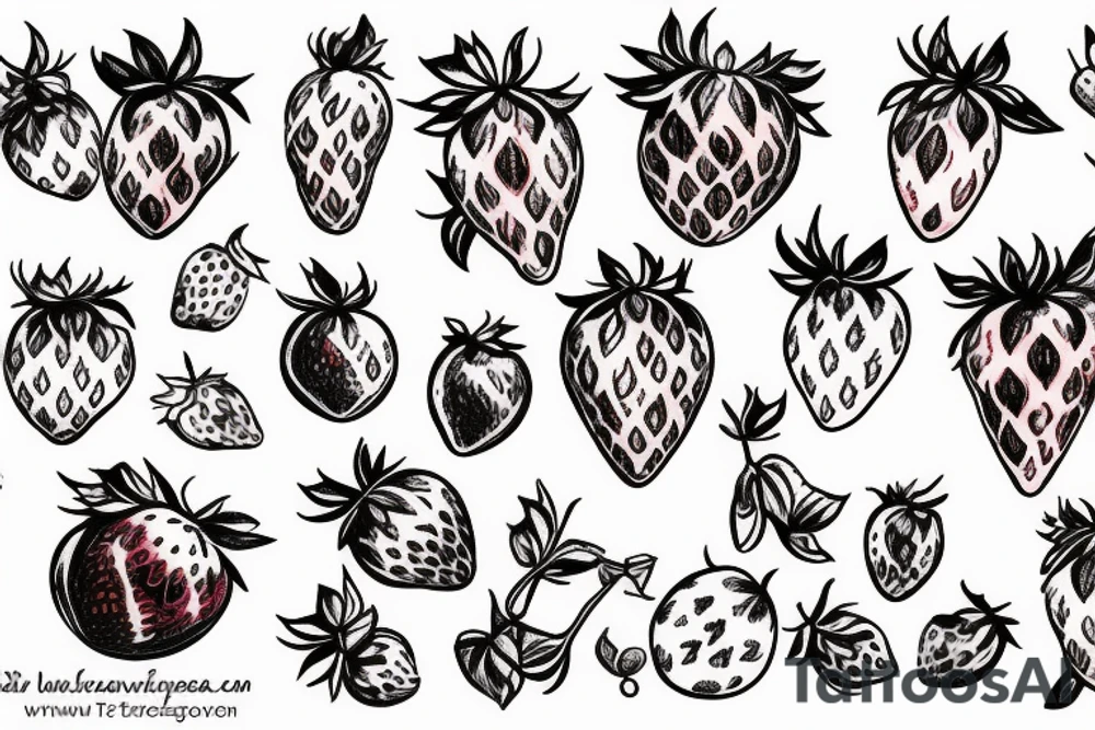 Strawberry wine tattoo idea