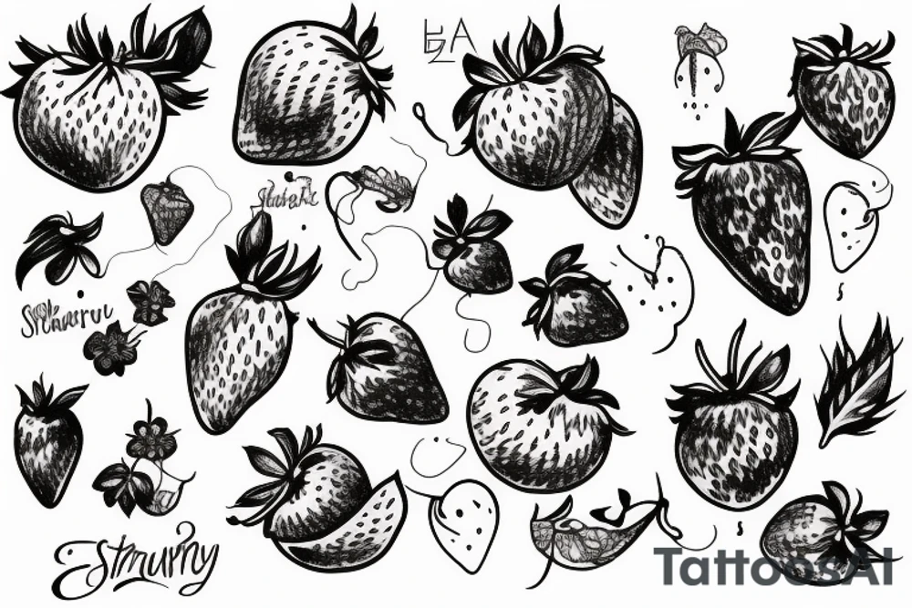 Strawberry wine tattoo idea