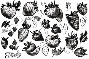 Strawberry wine tattoo idea